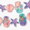 Big Dot of Happiness Mermaid Garland Banner, Pink & Purple Mermaid Birthday Decor Banner, 30 Feet of Cord, 15 Double-Sided Mermaid-Themed Characters